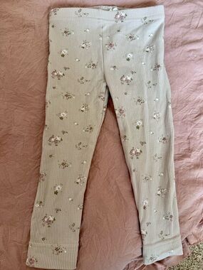 Jamie Kay Ribbed Floral Leggings with Pink Blossoms